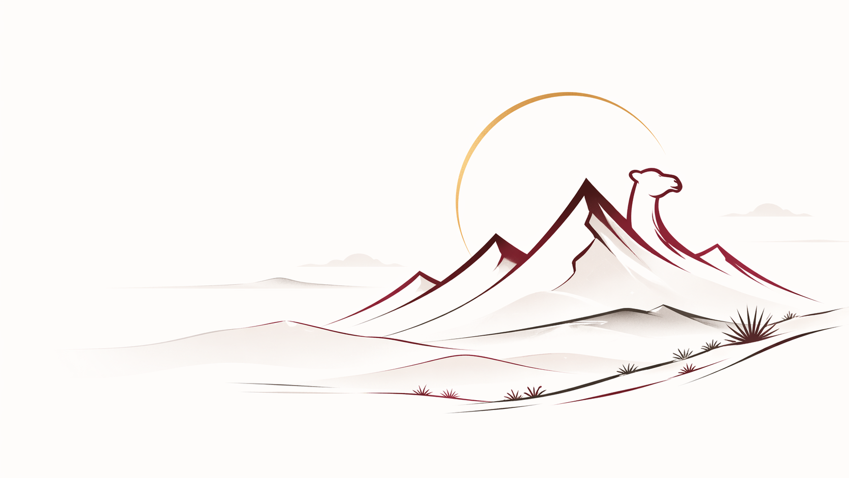 Camelback mountain and desert illustration